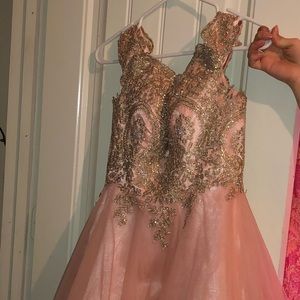 Short Blush With Gold Dress | Poshmark